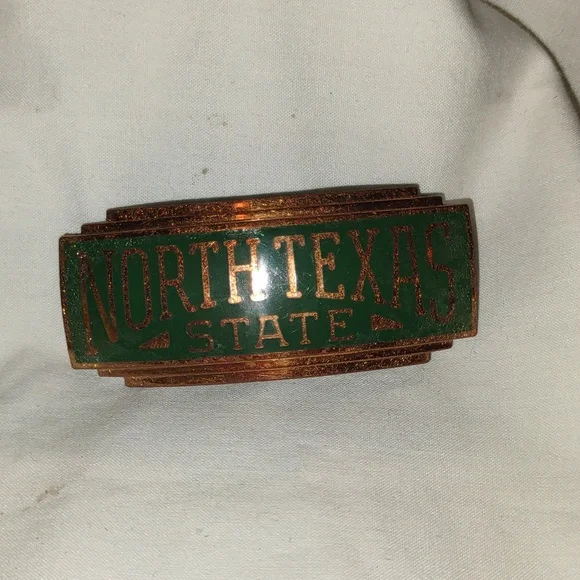 Vintage Jenkins North Texas State University belt buckle